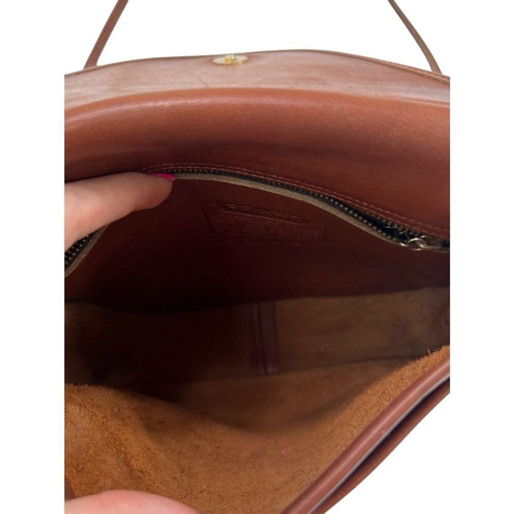 Vintage Coach Lindsay Crossbody British Tan Leather Bag 9242 - Picture 12 of 16